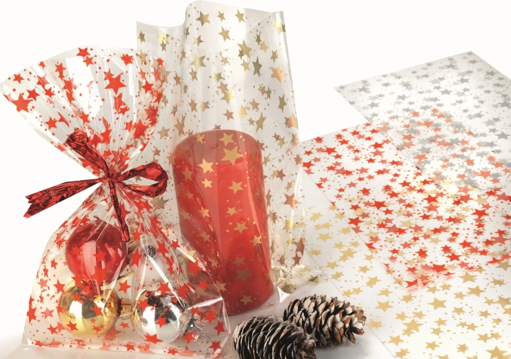 Punguță din celofan 16 × 25 cm transparentă Star