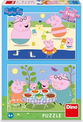 Puzzle Peppa Pig în vacanță 2×48 piese
