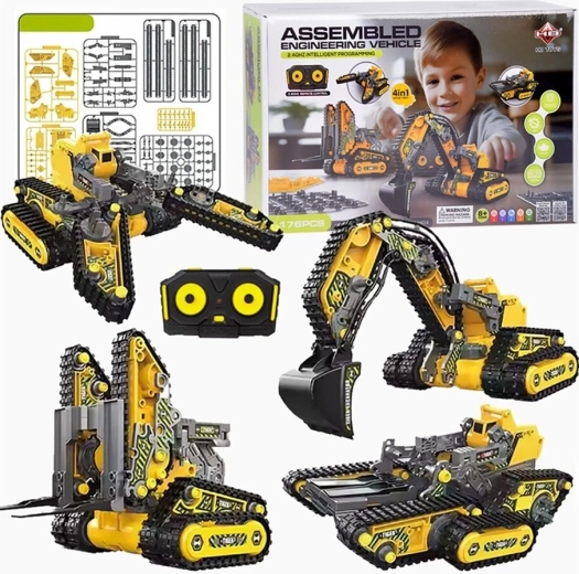Set de construcție 4în1 RC utilaje de șantier 176 piese - 1 bucată