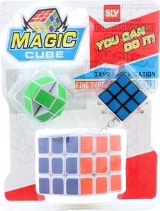 Set de puzzle-uri din plastic, 3 bucăți, cu breloc