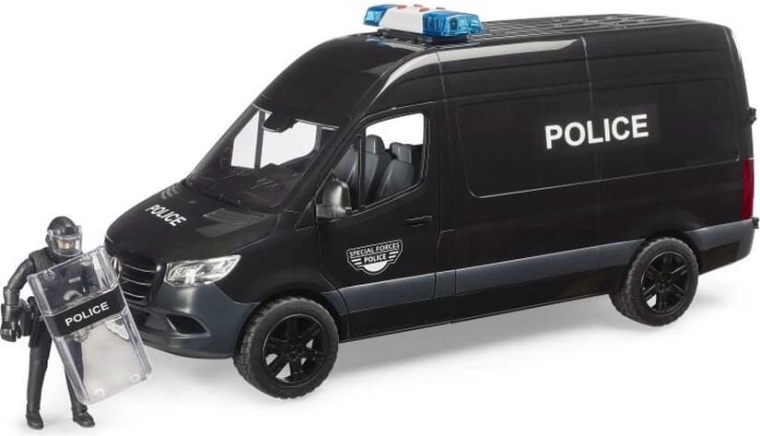 Bruder dubă de poliție Mercedes‑Benz Sprinter cu jandarm echipat