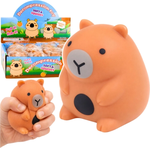 Jucărie antistres de strâns capibară squishy maro 7 cm