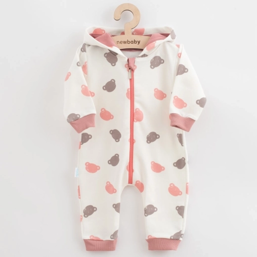 Salopetă sport pentru bebeluși cu glugă New Baby Little One roz 86 (12–18 luni)