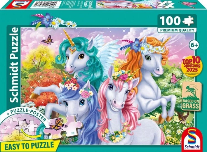 Puzzle Schmidt Portret de unicorni 100 piese