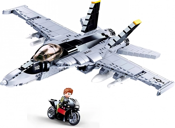 Sluban ModelBricks avion de vânătoare F/A‑18 Super Bumblebee set de construcție