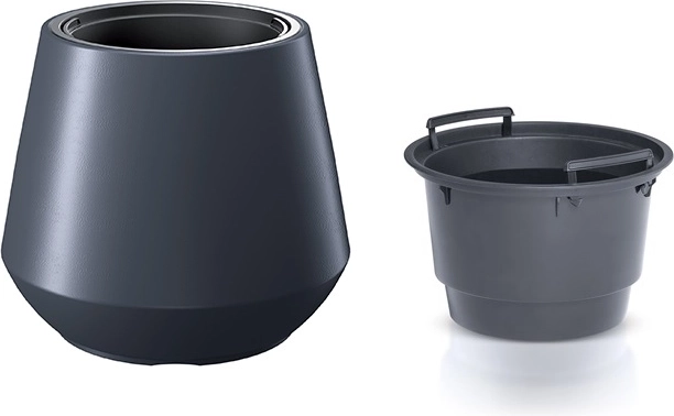 Ghiveci cu inserție HEOS antracit 39,5 cm