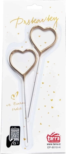 Scântei în formă de inimă aurii 16,5 cm