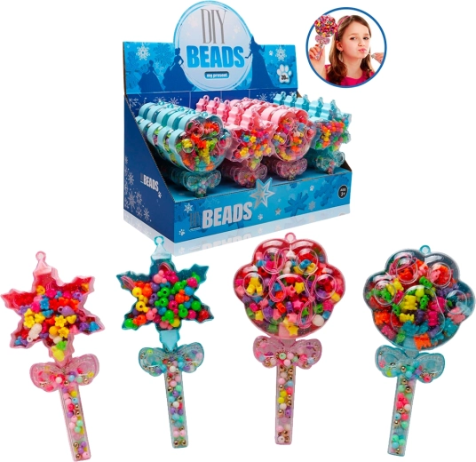 Set creativ de mărgele de înșirat în tub, 4 tipuri