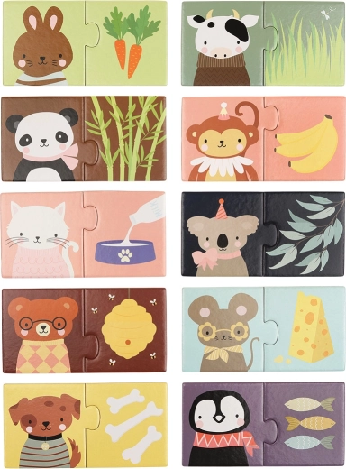 A Little Lovely Company puzzle de asociere cu bunătăți pentru animăluțe