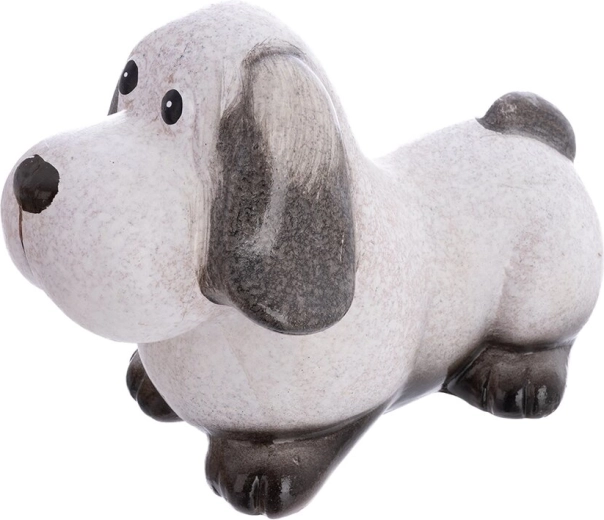 Statuetă decorativă câine din polirășină bej 23 cm
