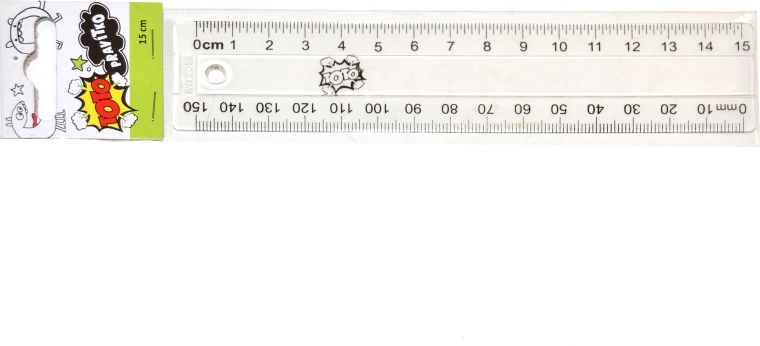 Riglă transparentă 15 cm