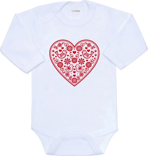 Body pentru copii New Baby cu model popular inimioară roșie (măr. 80, 9–12 luni)