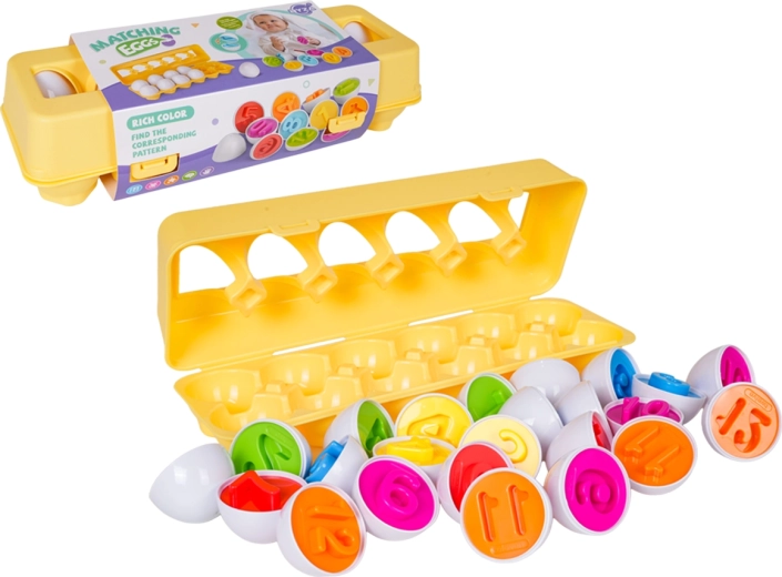 Ouă de deschis cu numerele 1–12 în carton