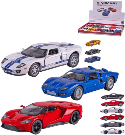 Model auto metalic Kinsmart Ford GT 13 cm cu mecanism cu arc (pull back) - 1 bucată
