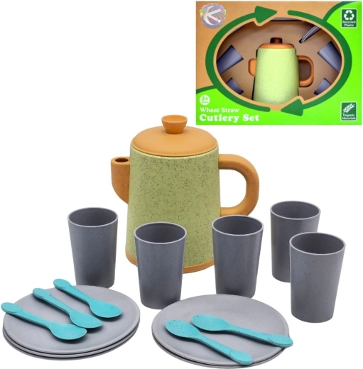 Set de bucătărie pentru copii – căni și farfurii (17 piese) - 1 bucată