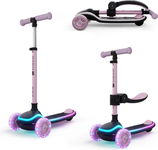 Kinderkraft Raket Up – trotinetă și bicicletă de echilibru 2în1, roz