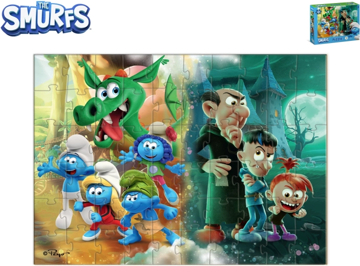 Puzzle pentru copii Ștrumfi „Dragon” – 60 de piese