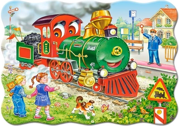 Puzzle 30 piese locomotivă verde
