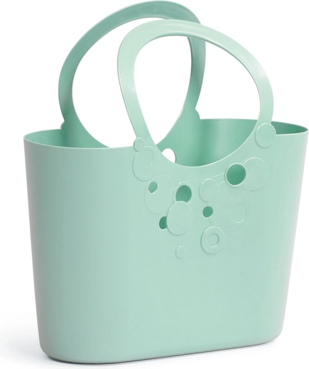 Geantă din plastic Lily 40 cm, salvie – geantă elegantă pentru cumpărături și timp liber