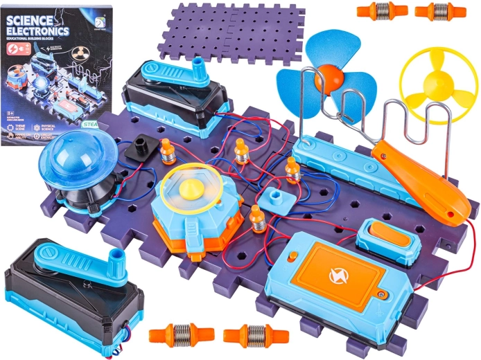 Set educațional experimental cu circuite electronice pentru copii