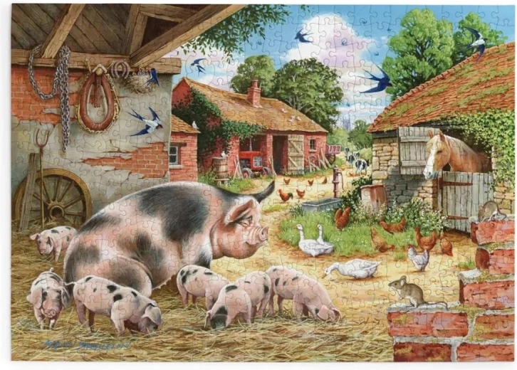 Puzzle Purcelușii la fermă cu 500 de piese mari