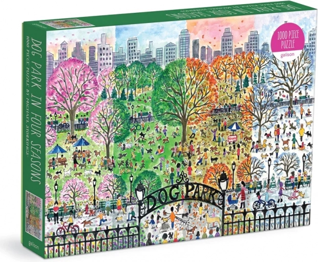 Puzzle Galison Parcul câinilor în cele patru anotimpuri 1000 piese