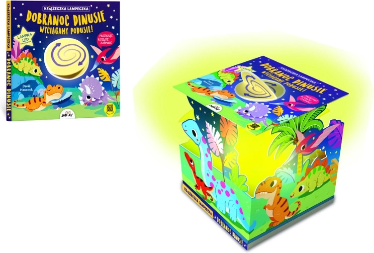 Carte-lampă Noapte bună, dinozauri – LED USB‑C