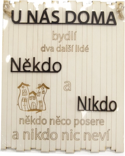 Plăcuță decorativă din lemn „Cineva și nimeni…” 21 × 25 cm