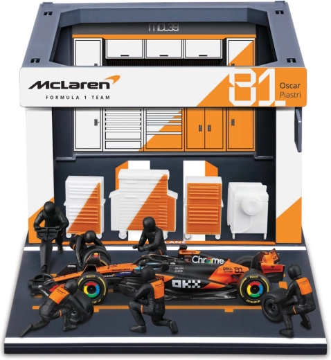 Set Bburago Formula Racing F1 Pit Pass McLaren MCL39 2025 Oscar Piastri 1:43