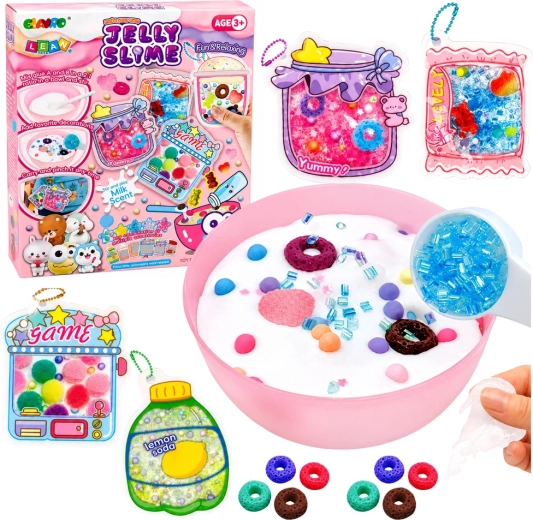Set creativ pentru realizarea jelly slime DIY cu accesorii
