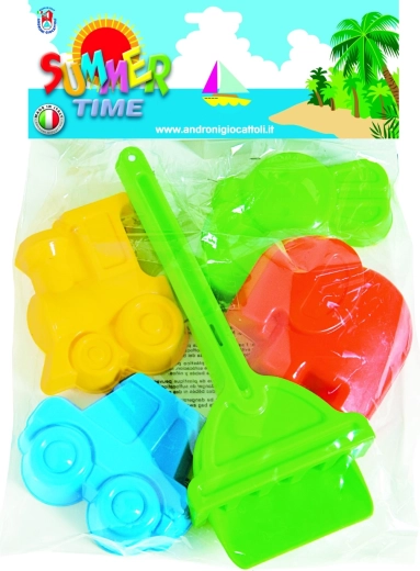 Set de forme pentru nisip cu lopățică și greblă