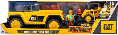 CAT pick-up cu remorcă, încărcător frontal pe roți și 2 figurine