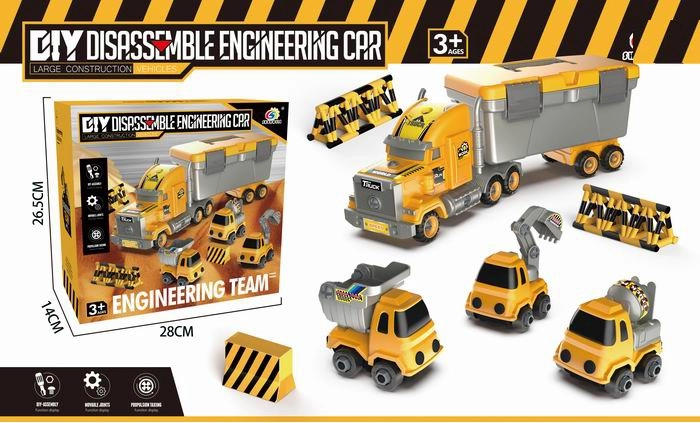 Cap tractor container pentru marfă cu vehicule de construcții