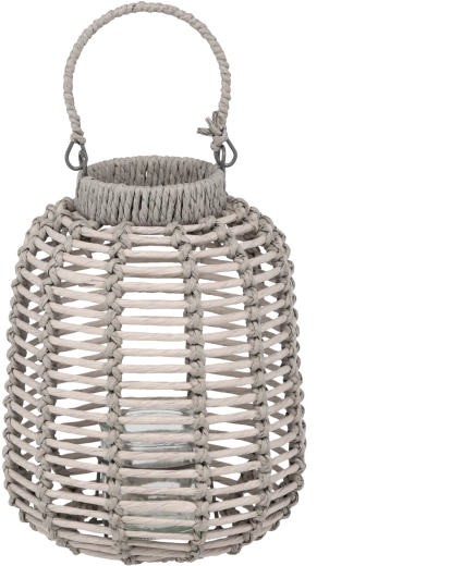 Lampion împletit 22 × 27 cm gri
