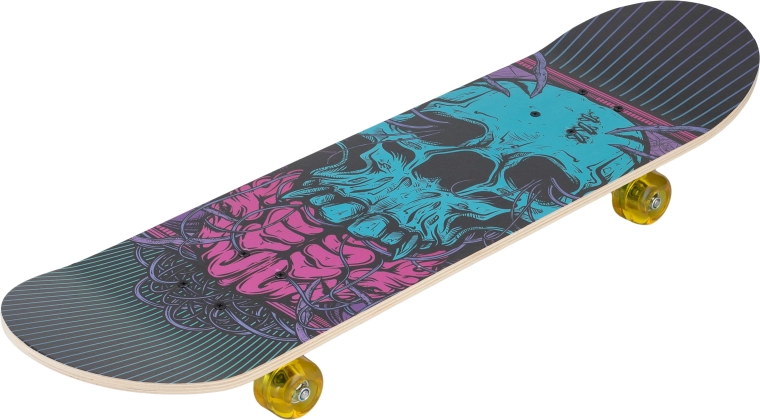 Skateboard Sparkys turcoaz 31" cu craniu