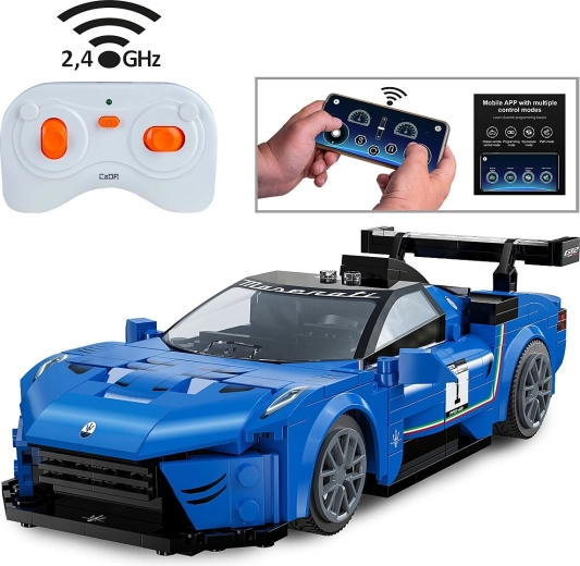 Set de construcție CaDA Maserati GT2 cu telecomandă 1:20, albastru