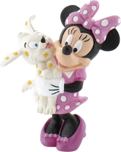 Minnie Mouse cu cățeluș figurină pictată manual