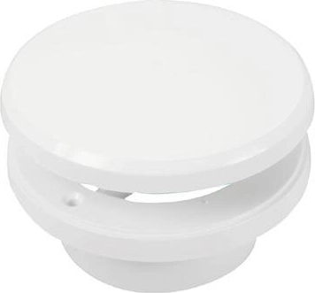Ventil de ventilație tip disc cu reglaj, diametru 100 mm, plastic alb