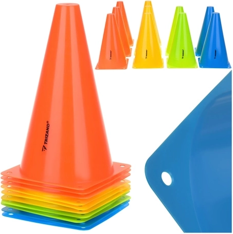 Conuri de antrenament 10 buc TRIZAND 23 cm – marcaje sportive colorate