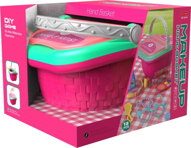 Set de joacă machiaj coșuleț pentru mici cochete