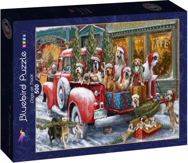 Puzzle Bluebird câini în camion 500 de piese