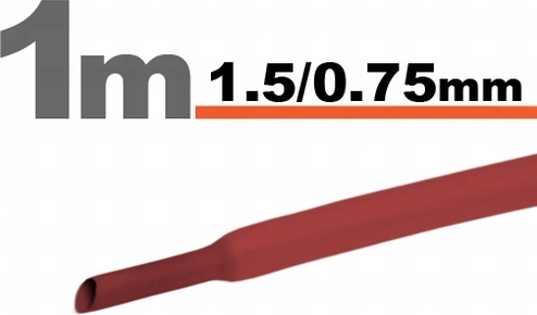 Tub termocontractabil roșu 1,5/0,75 mm