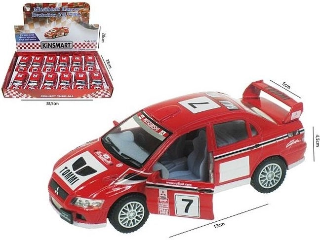 Mitsubishi Lancer Evolution VII WRC – mașinuță model metalic 1:36 cu mecanism pull-back