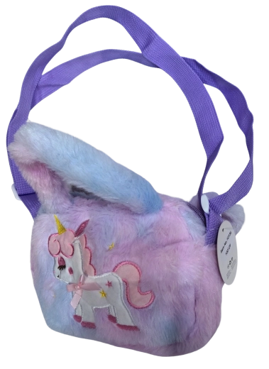 Geantă crossbody PINK cu unicorn și steluțe