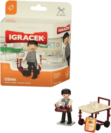 EFKO Igráček chelner – figurină cu accesorii în cutie