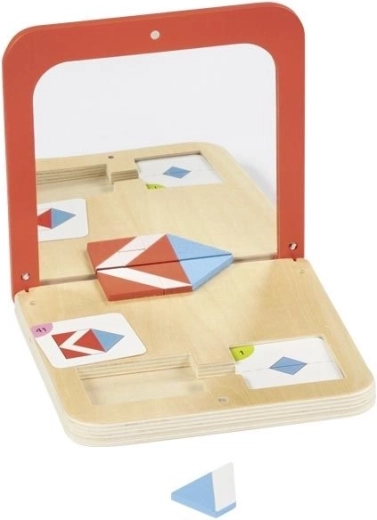 Puzzle simetric Magia oglinzii – joc educativ din lemn