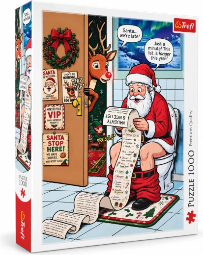 Puzzle Trefl Momentul de liniște al lui Moș Crăciun, 1000 de piese