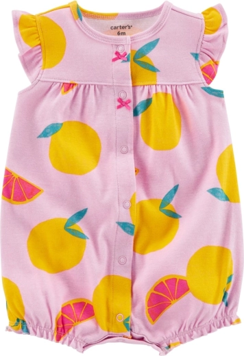 Carter's salopetă de vară cu mânecă scurtă Purple Lemon, pentru fetițe, măr. 56