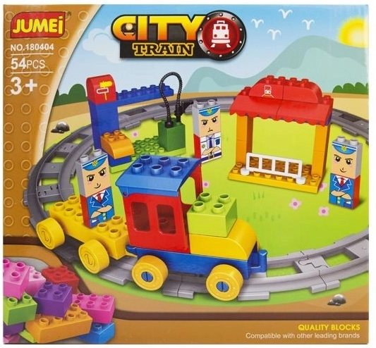 Set de construcție Jumei City trenuleț 54 piese 28 × 26 cm - 1 bucată