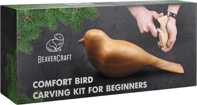 BeaverCraft Comfort Bird – set pentru sculptură în lemn pentru începători